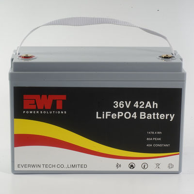 Beli 130 Wh/kg Ketumpatan Energi LiFePO4 36V 50Ah Baterai Paket dengan fitur keamanan BMS built-in dan konfigurasi sel prismatik pembuatan online