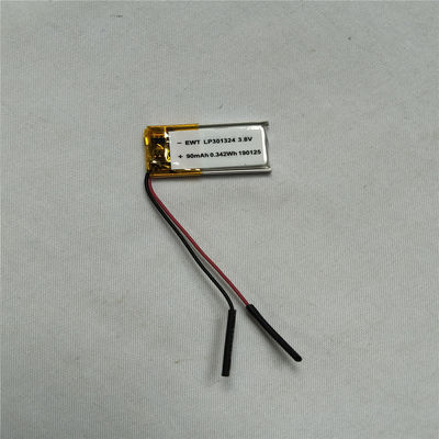 Beli LP301324 3.8V 90mAh Lithium Polymer Battery Oem Odm Didukung A Grade pembuatan online