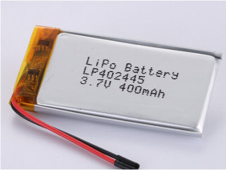 Beli LP402445 3.7V 400MAH Perak Foil dan transparan Pvc Lithium Polymer Baterai dengan Kabel 50 Mm Kawat Merah Dan Kawat Hitam Lithium Cobalt Oksida pembuatan online