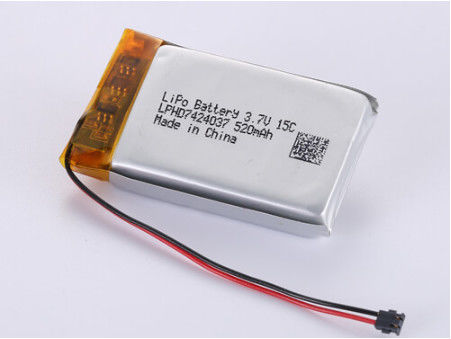 Beli Baterai Litium Polimer Perak Berkualitas Panjang LPHD7424037 3.7V 520MAH dengan Perlindungan PCB online manufacture