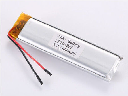 Beli JST Connector LP701865 3.7V 800MHA ROHS Certified Lithium Polymer Battery For High Performance And Efficiency online manufacture
