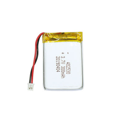 Baterai Lithium Polymer yang disesuaikan 3.7v 300mah Baterai LiPo 402530