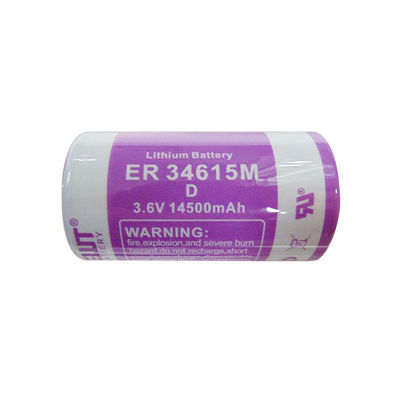 Baterai Lithium Thionyl Chloride Rate Tinggi Silinder 3.6V Baterai Lithium Sel ER34615M