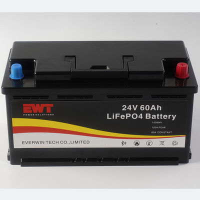 Baterai Lithium Iron Phosphate 24V 60Ah untuk Golf Cart 1440Wh Daya / Dibangun di BMS