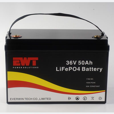 Output Kapasitas Konsisten 36V 50Ah Baterai penyimpanan energi Lifepo4 untuk asam timbal