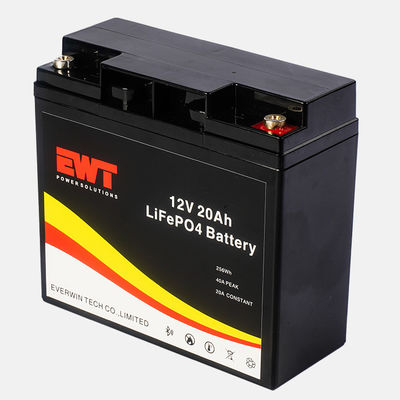 Lithium Iron Phosphate Battery 12V 20Ah Deep Cycle Battery dengan rentang debit -20C sampai 60C