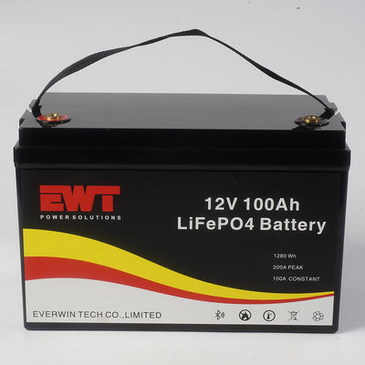 12V 100AH Deep Cycle Battery Rechargeable Pack Smart Bluetooth Monitoring Function untuk kompak dan tahan lama