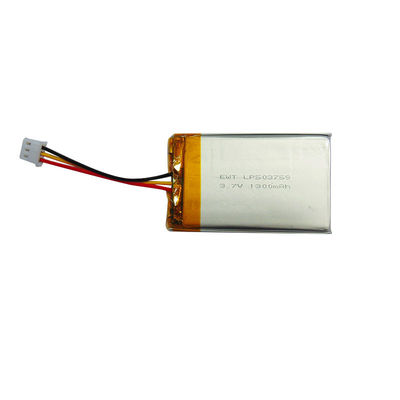 Baterai Litium Polimer Perak LP503759 3.7V 1300MAH dengan Perlindungan Overcharge Perak Bentuk Dan Warna