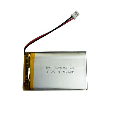 Baterai Lithium Polimer Perak LP503759 3.7V 1100mAh untuk Kinerja yang Lama
