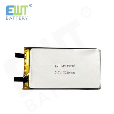 Baterai Lithium Polymer LP545497 3.7V 3050mAh dengan Perlindungan Overcharge dan Fitur Keamanan PCB