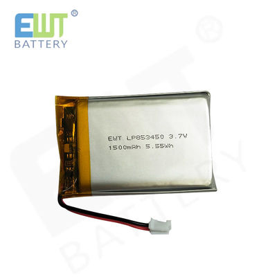 LP853450 3.7V 1500MAH Li-Polymer Power Cell dengan Max Charging Current 1C