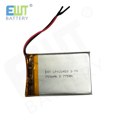 LP433450 3.7V 750mAh Li-Polymer Power Cell dengan Over Discharge Protection
