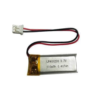 1S1P Li-Polymer Power Cell LP401230 3.7V 110mAh dengan PCM Solusi Penyimpanan Energi Ultimate