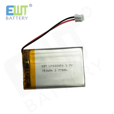 Sertifikasi IEC62133 Lithium Polymer Battery LP433450 Fitur Keamanan Overcharge Protection Pack Assembly Model 1S1P