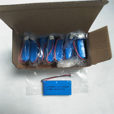 LP703450 3.7V 2400mAh Lithium Polymer Rechargeable Battery untuk transportasi udara atau laut