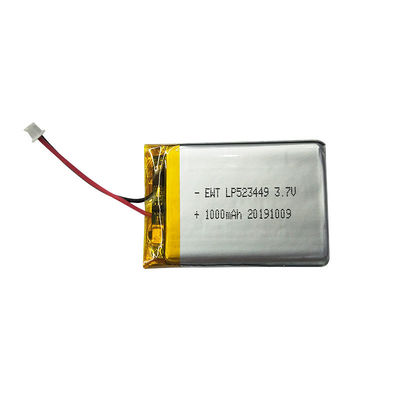 LP523449 3.7V 1000mAh Lithium Polymer Battery dengan PCM