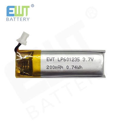 Sel Li-ion yang dapat diisi ulang dengan polimer kecil sempurna untuk LP601235 3.7V 200mAh