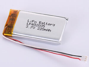 LP402035 3.7V 220MAH 1S1P Polymer Li-ion Rechargeable Cell Type High Rate untuk Kinerja yang Lama dan Penghapusan yang Tepat
