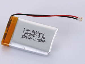 LP482030 3.7V 250MAH Kapasitas Tinggi LiPo Pack Ketumpatan Energi 150-200 Wh/kg dan Dampak Lingkungan Mengandung Bahan Toksik