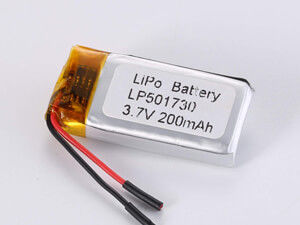 LP501730 200MAH Baterai Lithium Polymer Tinggi Tekanan Energi Tinggi Baterai Lithium Polymer Baterai Listrik Maksimum 0.35A 3.7V Tegangan