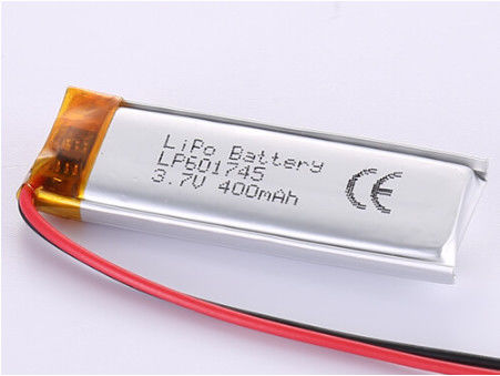 Lithium Cobalt Oxides LP601745 3.7V 400MAH Baterai dengan Jaminan 12 Bulan
