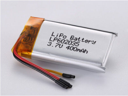 LP602035 3.7V 400MAH Baterai Li-po Suhu Rendah Litium Kobalt Oksida Perak Foil Transperan Pvc Sampel