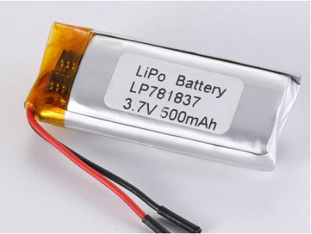 LP781837 3.7V 500MAH 1C Kontant Discharge Current Lithium Polymer Battery Untuk Smartphone Bahan Anode Kobalt Murni Lain