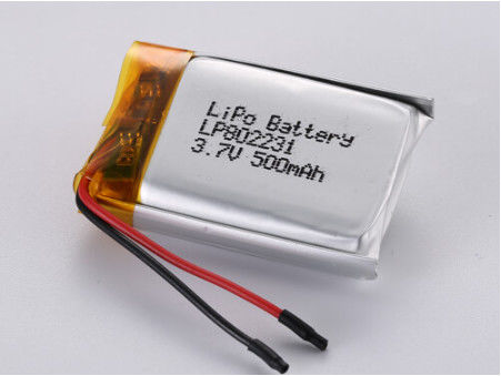 LP802231 3.7V 500MAH Baterai Litium Polimer Perak dengan Aplikasi luas dan Perlindungan PCB