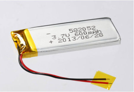 3.7V 600MAH Cara Pengisian CC/CV Prismatic Li Ion Battery Produsen 582052 Lithium Polymer Battery Perak