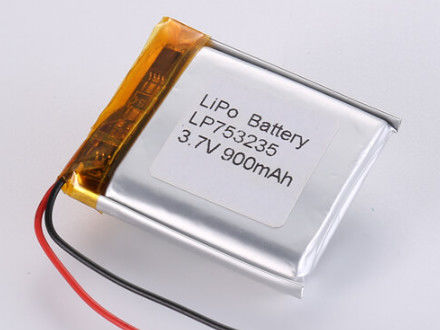 LP753235 3.7V 900MAH produsen baterai lithium ion Baterai lithium ion yang dapat diisi ulang -20°C hingga 60°C