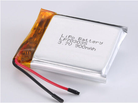 LP703035 3.7V 900MAH Lithium Polymer Battery dengan Sirkuit Terlindungi dan Suhu Pelepasan -20°C hingga 60°C