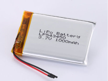 LP543450 3.7V 1000MAH Baterai Li-ion Kelas A untuk Aplikasi Tombol Bersertifikat RoHS dan Tingkat Pelepasan Puncak 1C