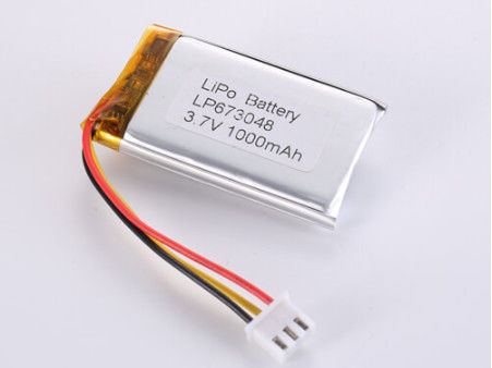LP673048 3.7V 1000MAH baterai li-ion produsen 3.7V 1C Peak Discharge Rate Baterai litium polimer perak untuk perangkat elektronik