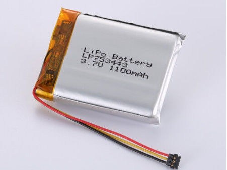 LP753443 3.7V 1100MAH baterai li-ion produsen Perak LiPo Paket Kapasitas Tinggi FCC Disetujui dan Disertifikasi