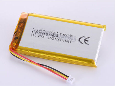 OEM LP583864 3.7V 2080MAH Baterai Li-Ion yang dapat diterima Produsen Baterai Li-Ion dengan umur simpan 1 tahun dan Paket LiPo Kapasitas Tinggi