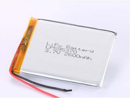 LP595370 3.7V 2600MAH Baterai isi ulang 1 Tahun Shelf Life Lithium Polymer untuk Kompatibilitas OEM