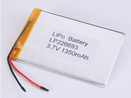 Perlindungan Overcurrent Baterai Lithium Polimer Pengisian Cepat dengan Tegangan Terbuka 3,7V dan Perlindungan PCB LP226693 3,7V 1350MAH