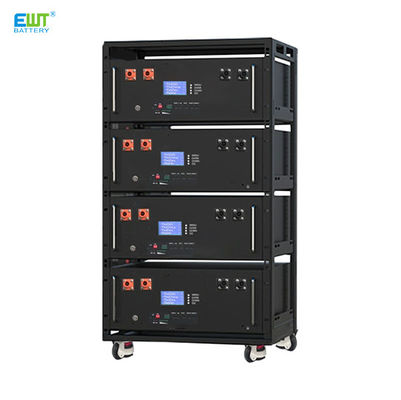 51.2V 200Ah Baterai Surya Litium Iron Phosphate Rack Type Energy Storage dengan Sertifikasi RoHS dan Komunikasi RS232